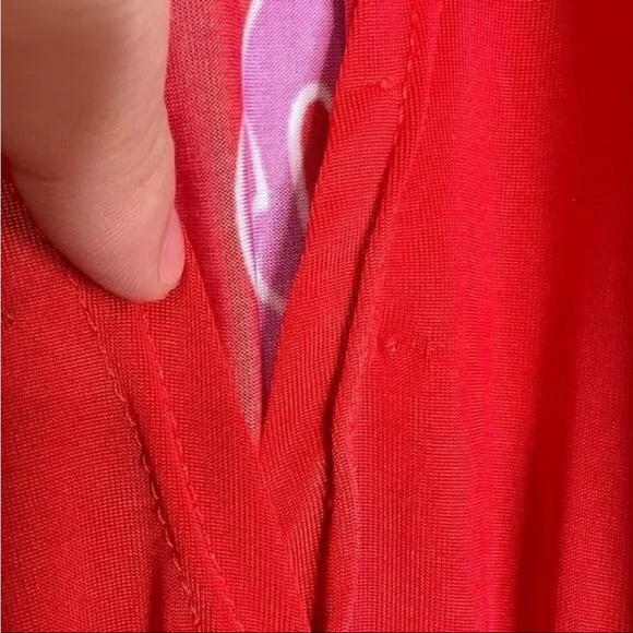 India Boutique Women's Plunge V Neck Maxi Dress Red Purple Size Small - Picture 3 of 12